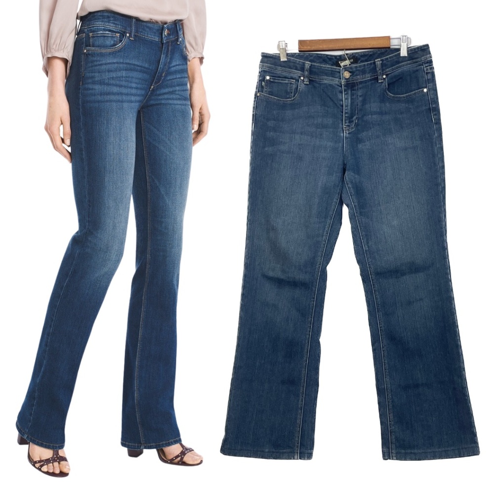White House Black Market Blanc Denim Boot Cut Jeans, Size 12R